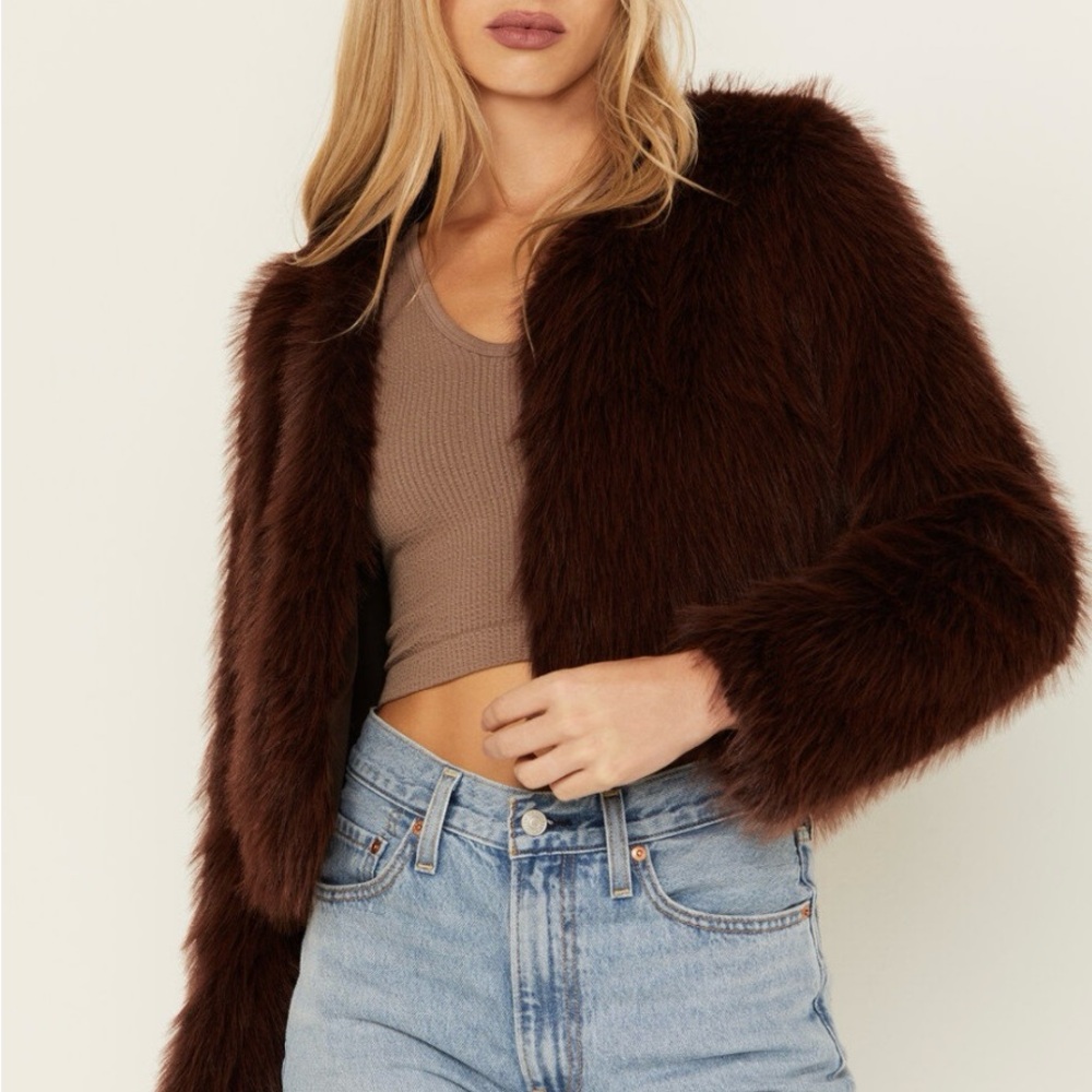 Shyanne Dark Brown Teddy Jacket